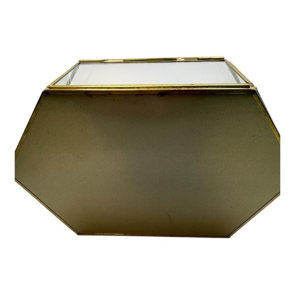Anthropologie | Hexagon Gold & Glass Trinket Box With Hinged Lid - Picture 9 of 11